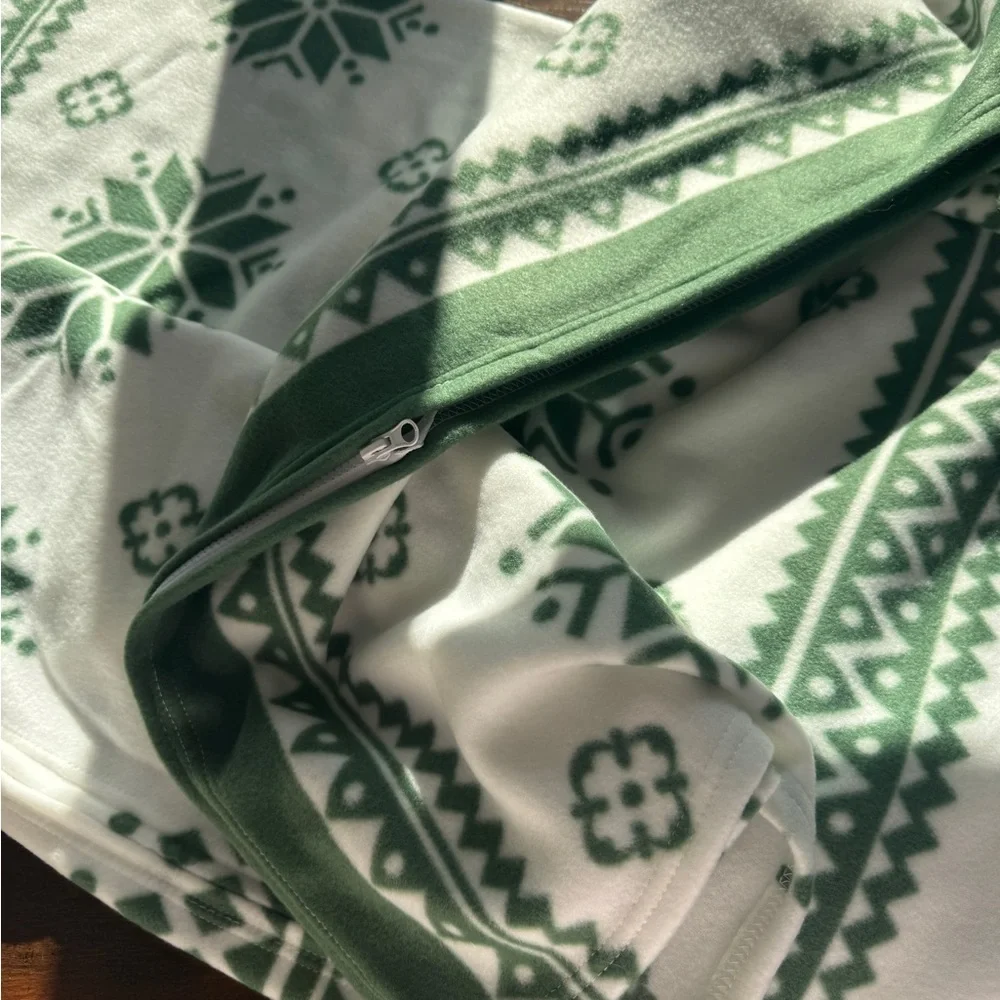Festive Green and Red Holiday Blanket/Jacket